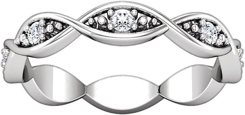 Madina Jewelry 0.80 ct Ladies Round Cut Diamond Eternity Band Ring in 18 kt White Gold