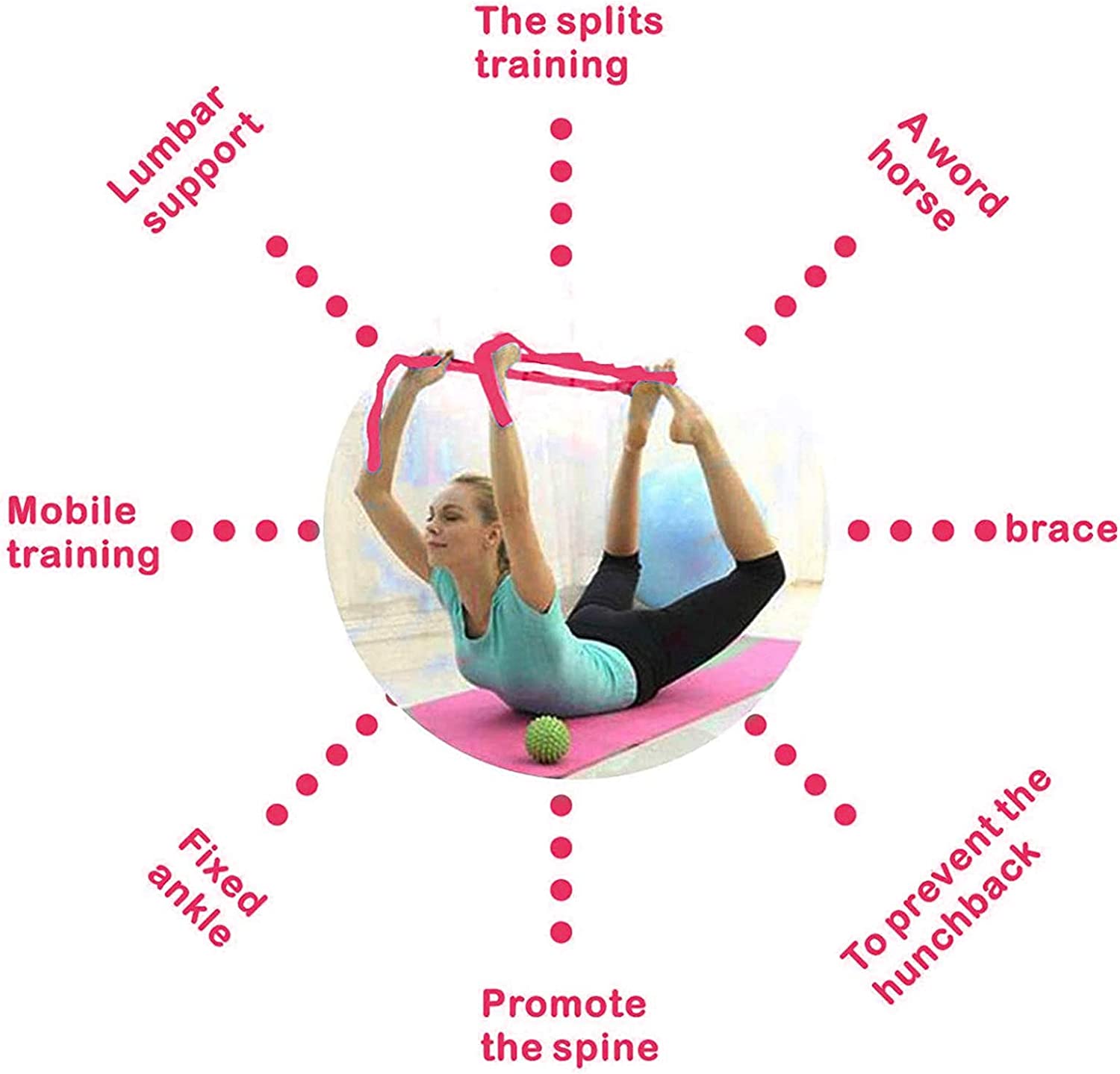 MJIYA Yoga Stretch Exercise Strap with 10 Flexible Loops Thicken Exercise Band Gravity Fitness Stretching Strap Physical Therapist Recommended Exercises and Pilates Workouts