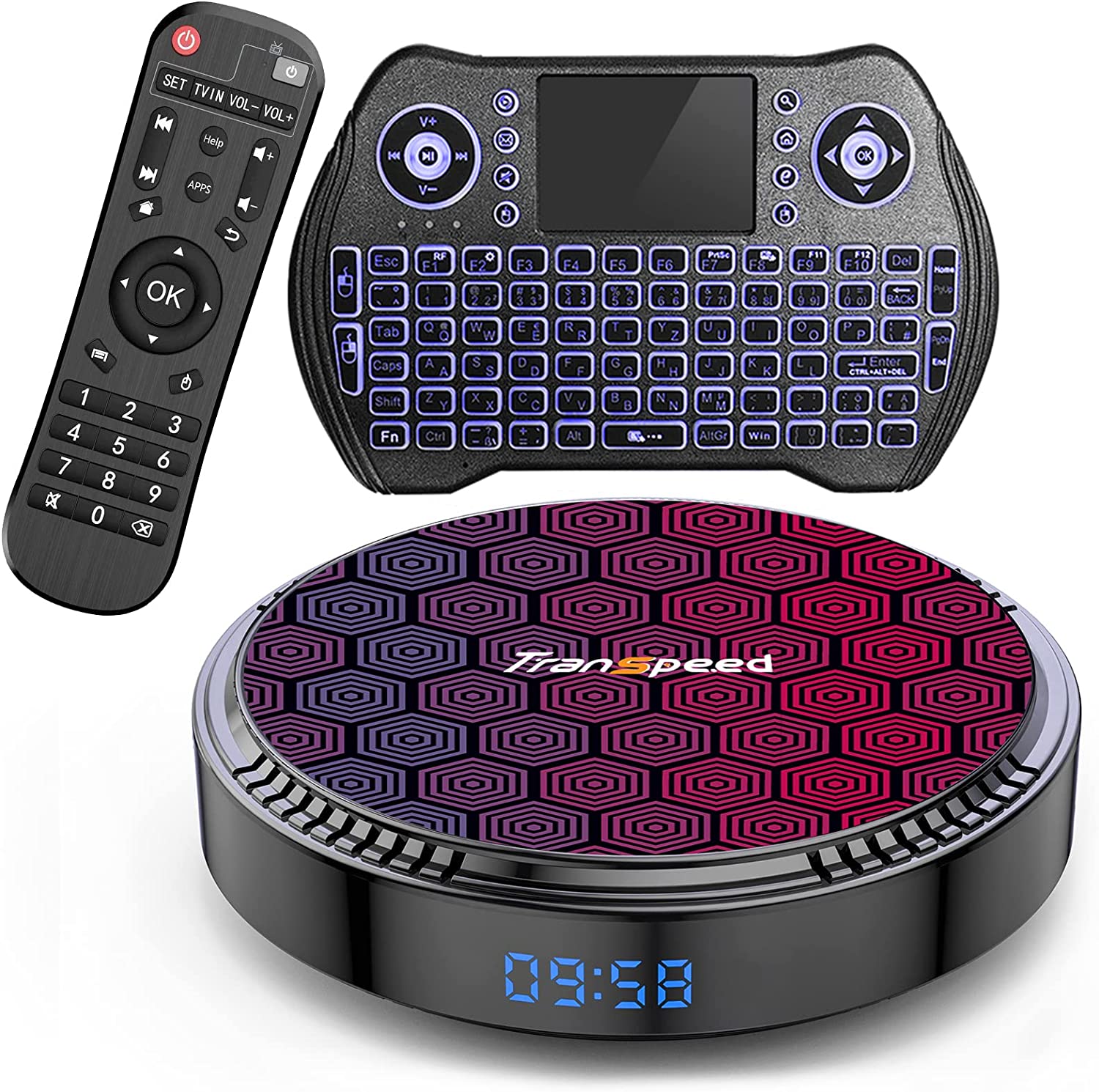 Android TV Box 12 2GB 16GB WiFi6 2.4G 5.8G 6k TV Box H618 Chipset Support HDR10 BT5.0 USB 2.0 Ethernet LAN 3D with Mini Backlit Keyboard