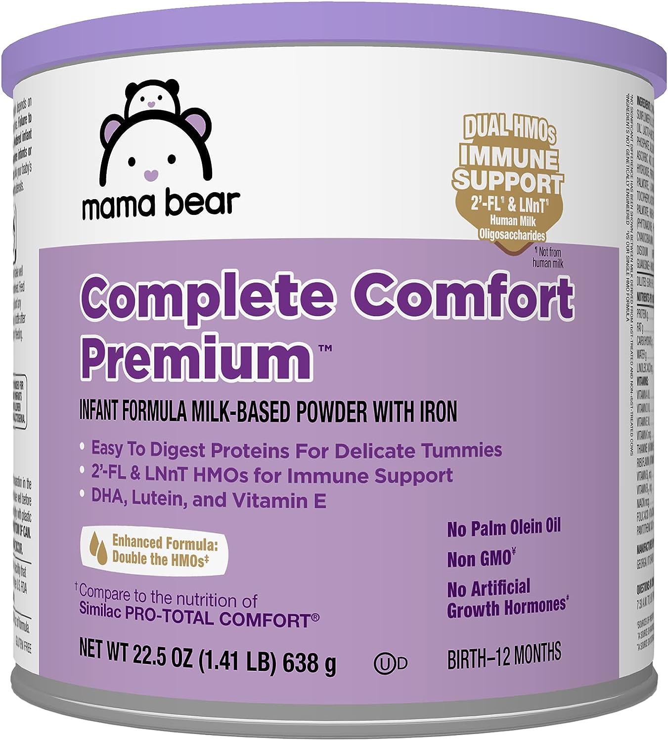 Amazon Brand - Mama Bear Complete Comfort Infant Formula Milk-Based Powder with Iron, 1.41 Pound, 22.5 Ounce