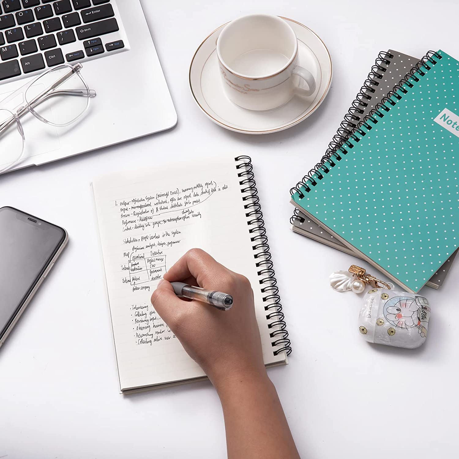 Dawfolk Spiral Notebook A5 4 Pack ， Ruled Journals Notebooks， Soft Cover Notebook， 80Sheets， 160Pages， Lined Paper， 5&#34; x 8&#34;， For Office， School Supplies