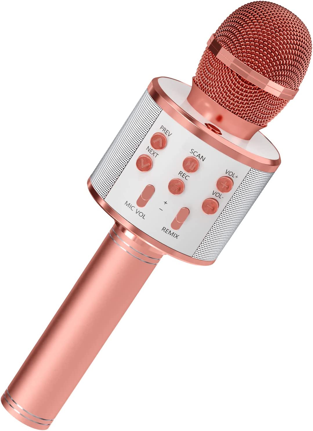 GIFTMIC Kids Microphone for Singing, Wireless Bluetooth Karaoke Microphone for Adults, Portable Handheld Karaoke Machine, Toys for Boys and Girls Gift for Birthday Party (Rose Gold)