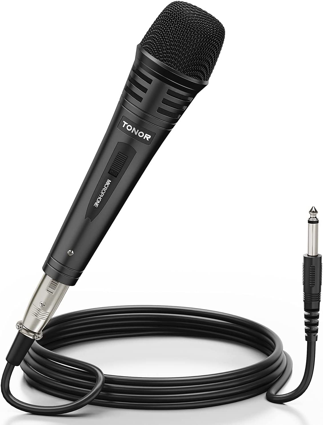 TONOR Dynamic Karaoke Microphone for Singing with 16.4ft XLR Cable， Metal Handheld Mic Compatible with Karaoke Machine/Speaker/Amp/Mixer for Karaoke Singing， Speech， Wedding and Outdoor Activity