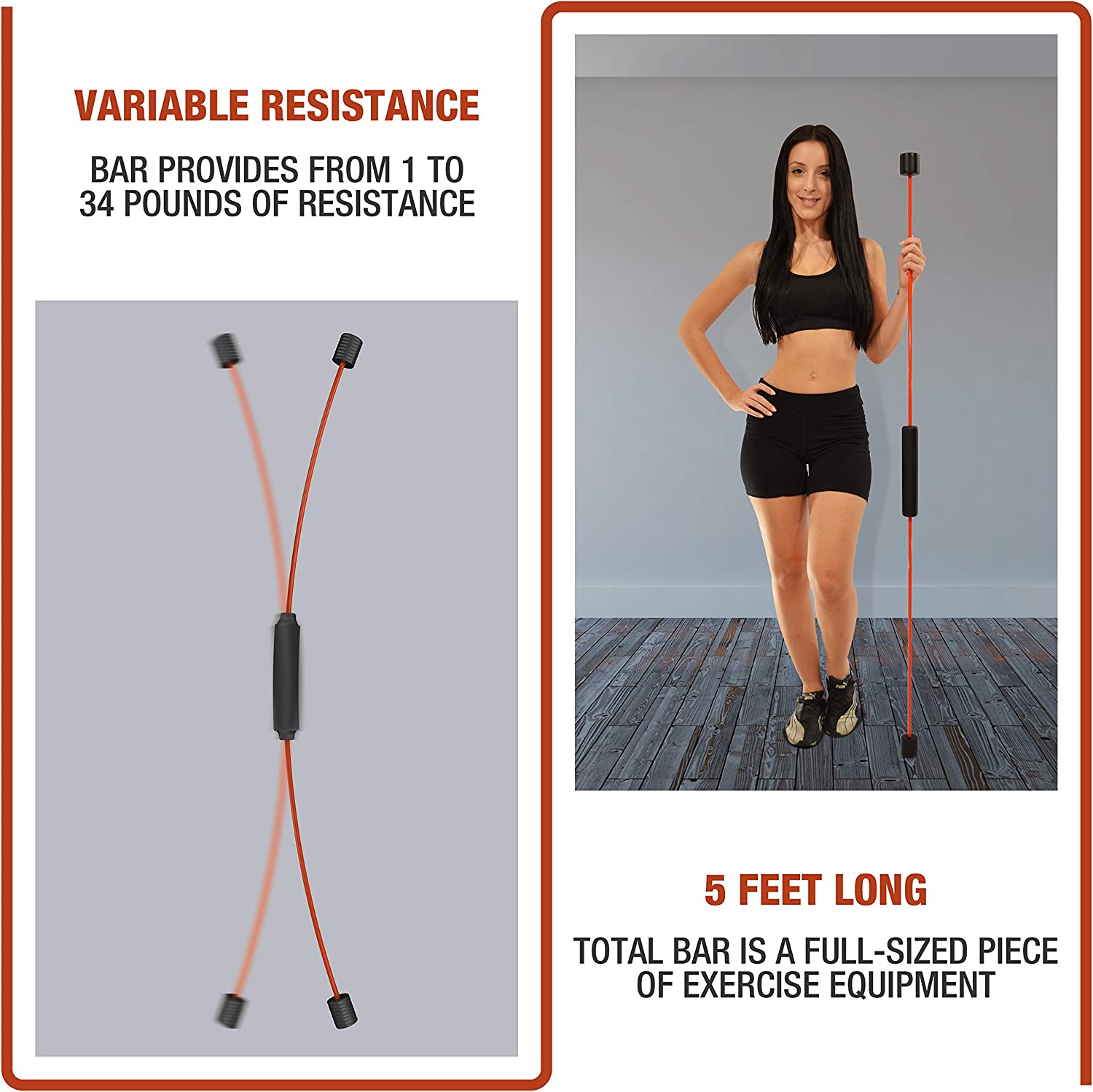 Fitryo Flex Body Bar for Physical Therapy - Shoulder Tube for Baseball &amp; Exercise Stick - Mobility Training Stick for Home Workout