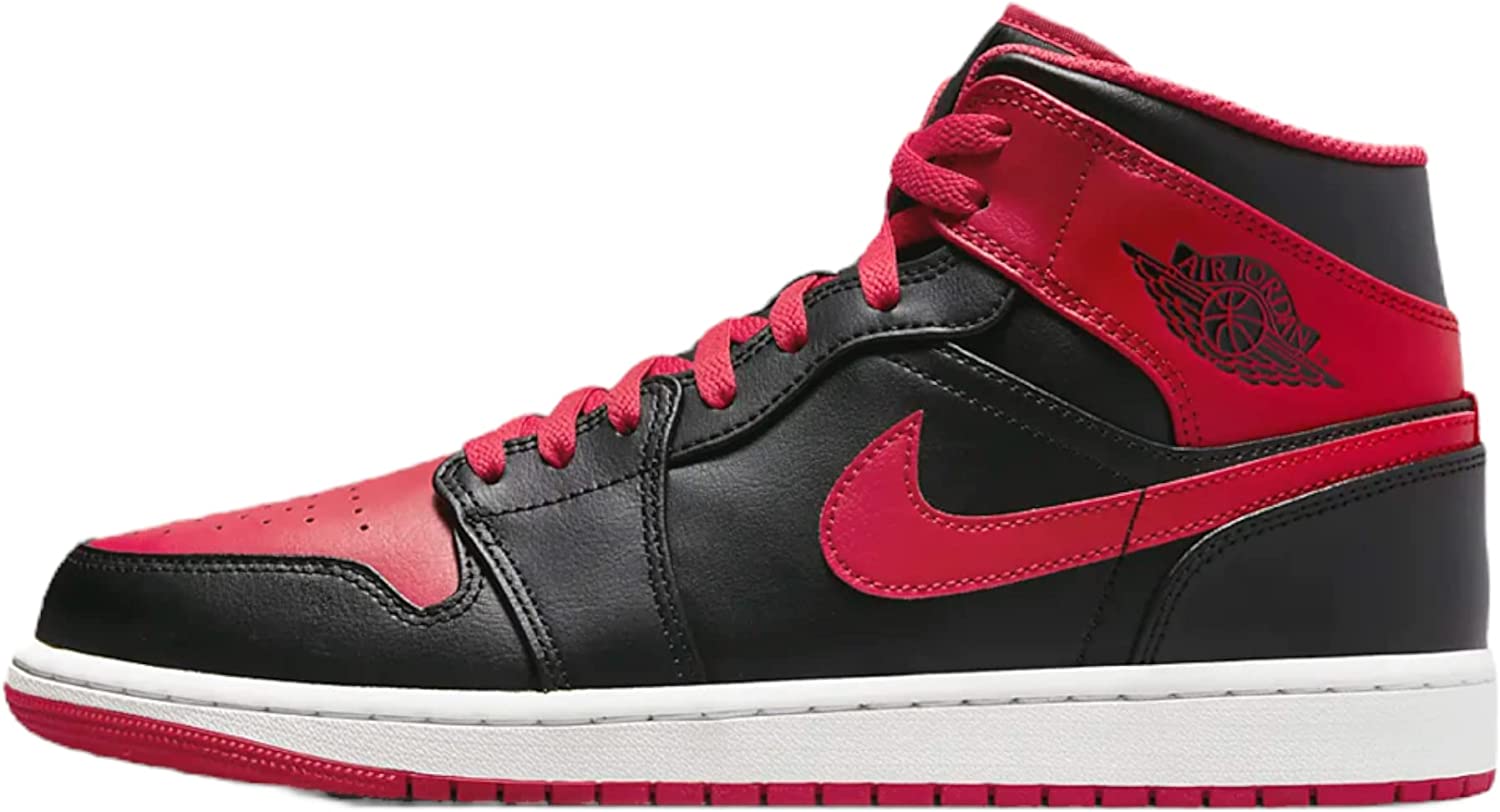 Nike Air Jordan 1 Mid Men's Shoes Black/Fire Red-White DQ8426-060