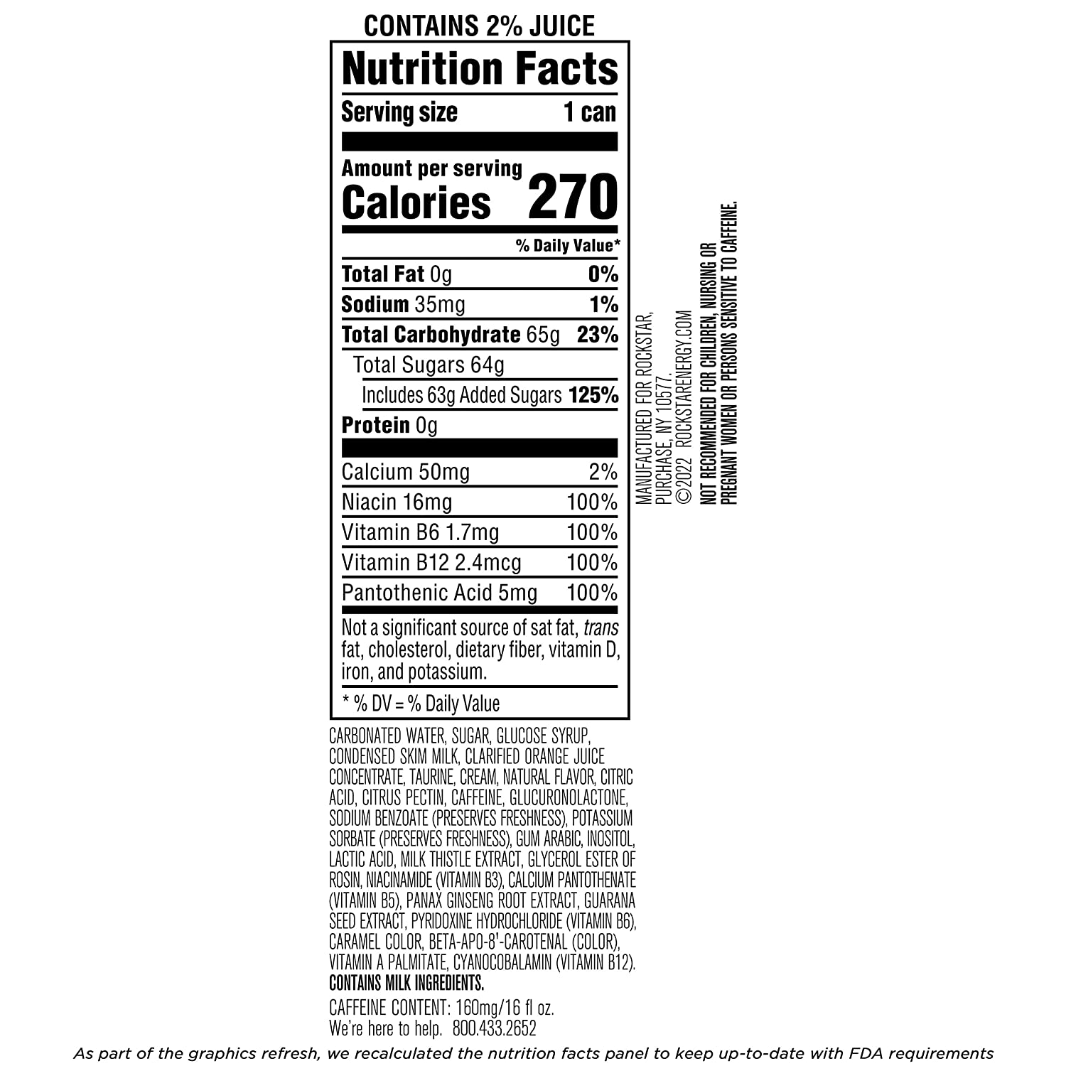 Rockstar Energy Drink Boom Whipped Orange, 16 Fl Oz (Pack of 12)