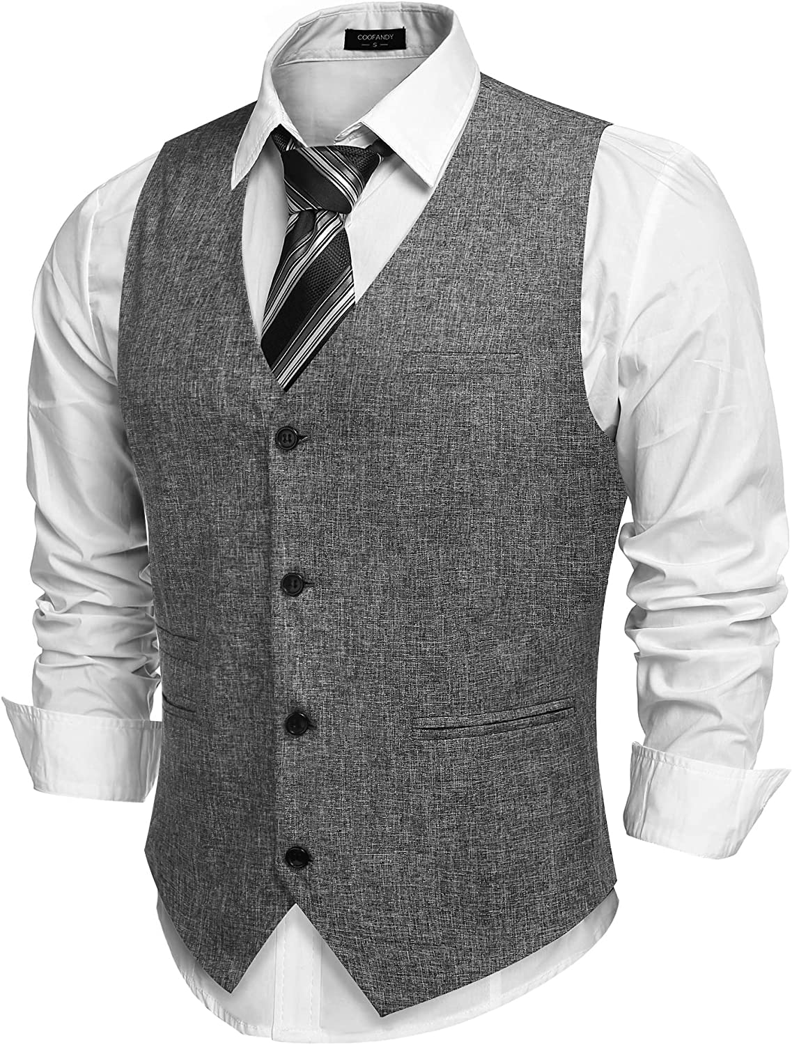 COOFANDY Men's Casual Business Vests Lightweight Waistcoat Slim Fit Suit Vest