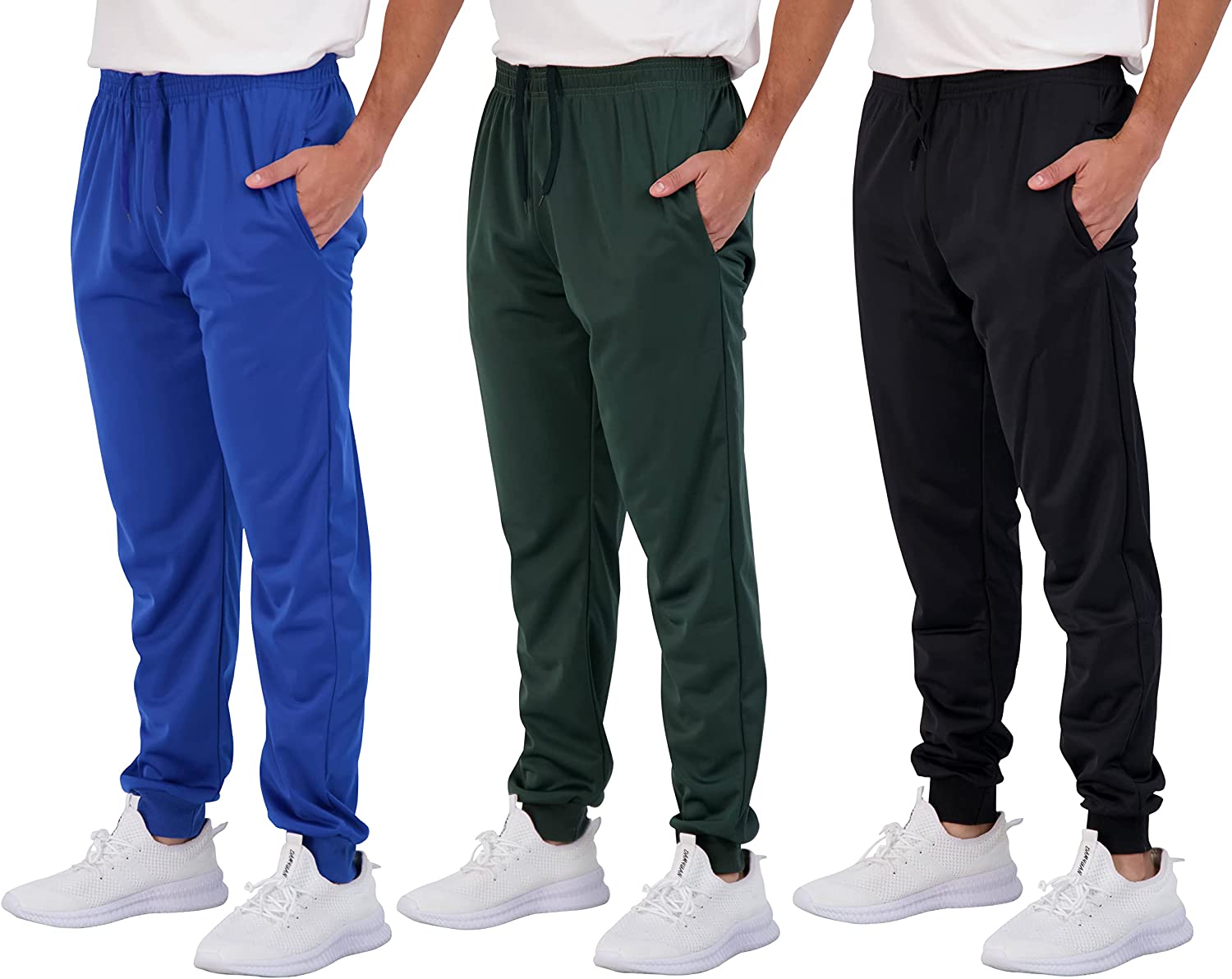 Real Essentials 3 Pack: Boy's Active Athletic Casual Jogger Sweatpants with Pockets