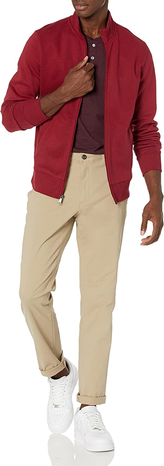 Amazon Essentials Men's Full-Zip Fleece Mock Neck Sweatshirt