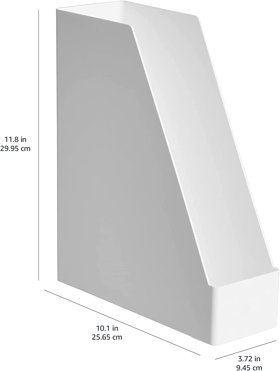 Amazon Basics Plastic Desk Organizer - Magazine Rack, White, 2-Pack