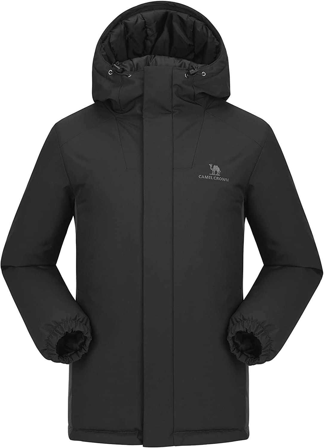 CAMELSPORTS Mens Winter Jacket Waterproof Warm Snow Ski Jackets Faux Fur Fleece Rain Coats with Removable Hood