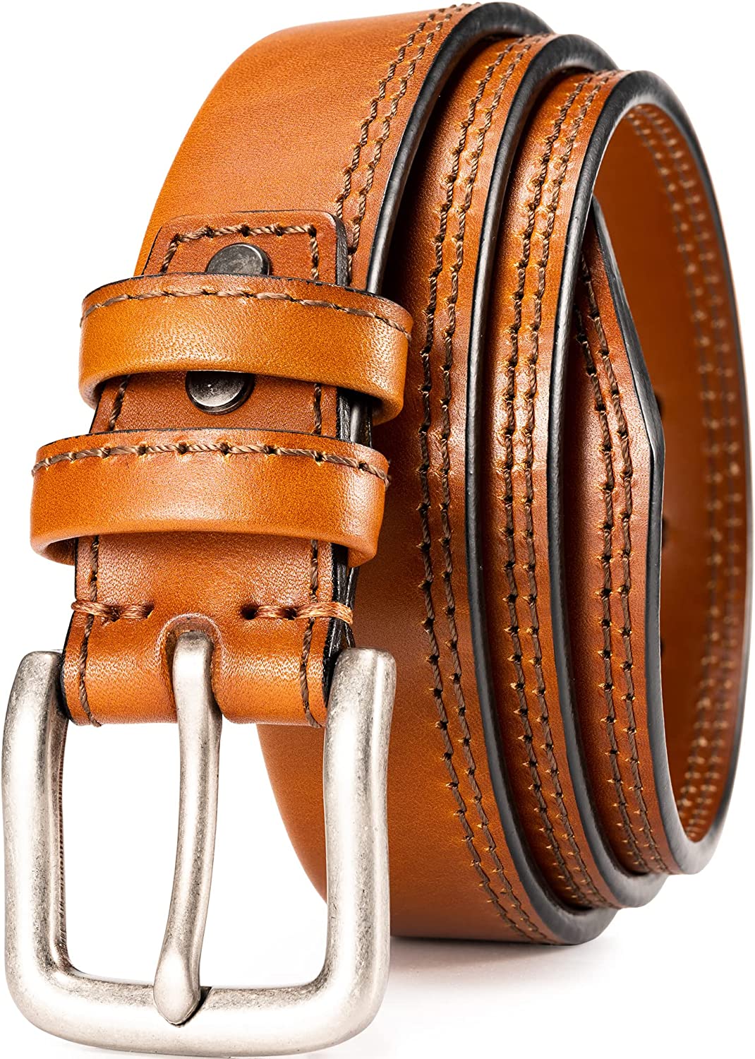WOLFANT 1/4" Thick Heavy Duty Work Belt,100% Italian Real Solid Full Grain Leather Belt