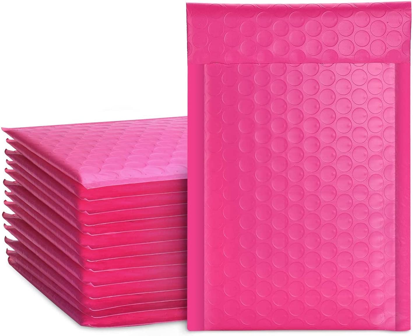 Metronic 4x8 Inch Bubble Mailer 50 Pack, Pink Bubble Mailers, Waterproof Self Seal Adhesive Shipping Bags, Cushioning Padded Envelopes for Shipping, Mailing, Packaging, Bulk #000