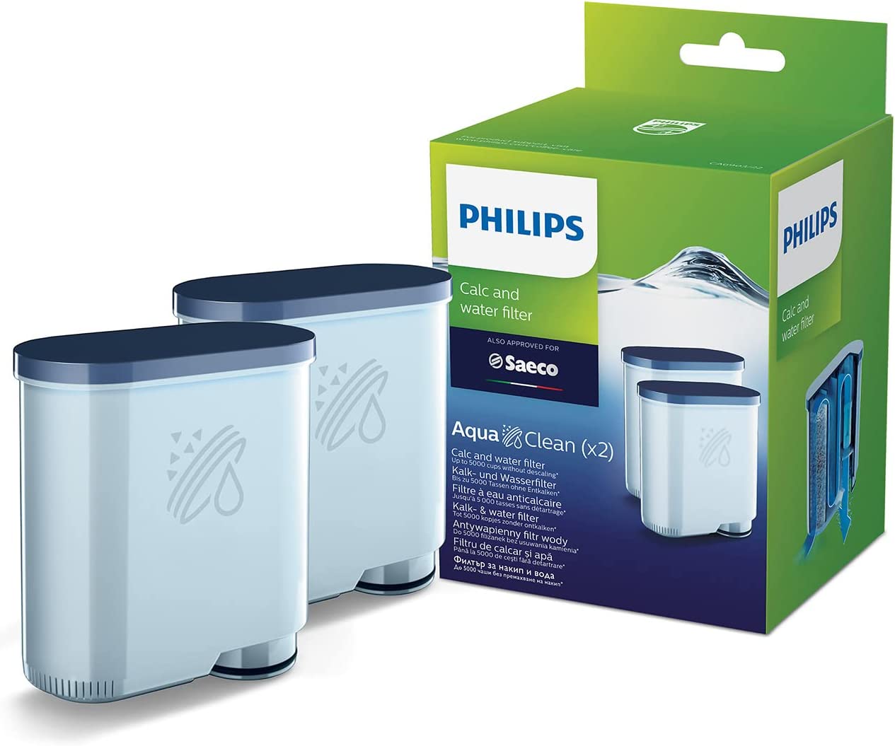 PHILIPS Saeco AquaClean Filter 2 Pack, CA6903/22