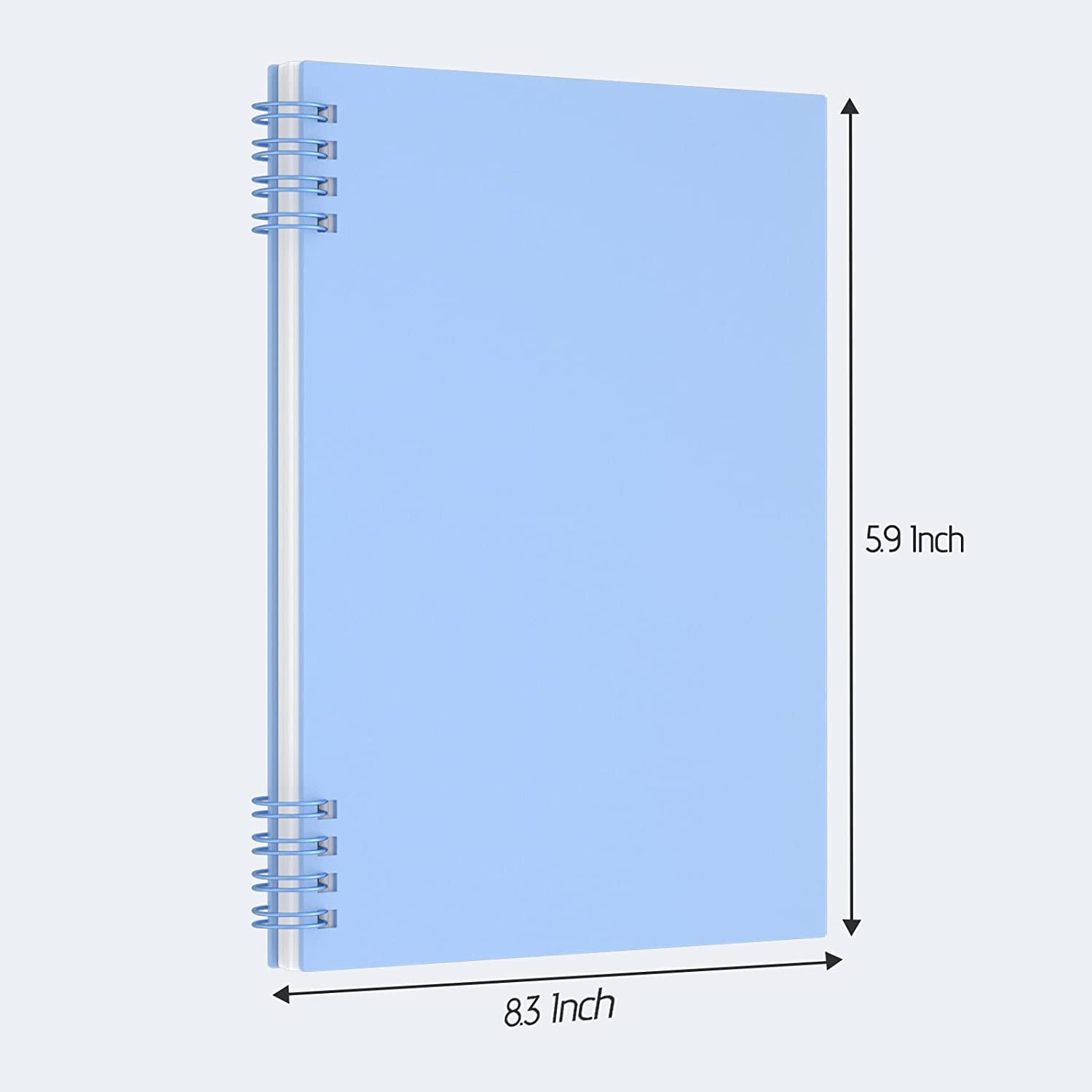 MuiAng Spiral Notebook Wide Ruled A5 Notebooks with Thick Plastic Hardcover 8.3 x 5.9 Inch, Pink, Blue, Green, Yellow Color, 80 Sheets Wide Ruled 160 Pages, 4-Pack