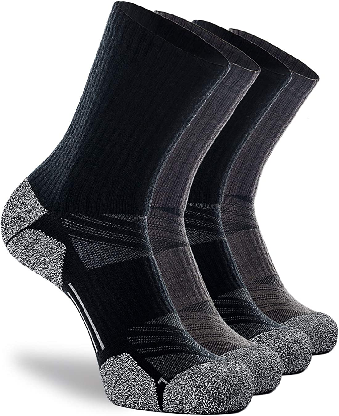 CWVLC Crew Hiking Socks, Cushion, Moisture Wicking, Arch Compression Boot Socks