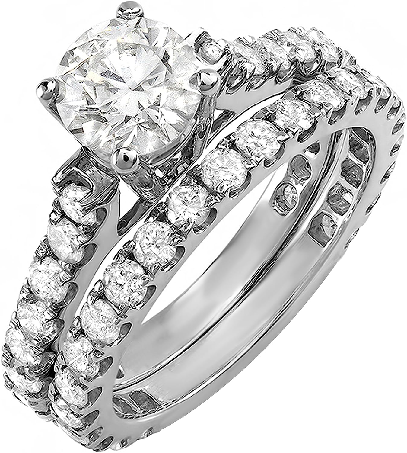 Dazzlingrock Collection 1.50 Carat (ctw) 14K Round White Diamond Ladies Semi Mount Engagement Ring Set 1 1/2 CT, White Gold