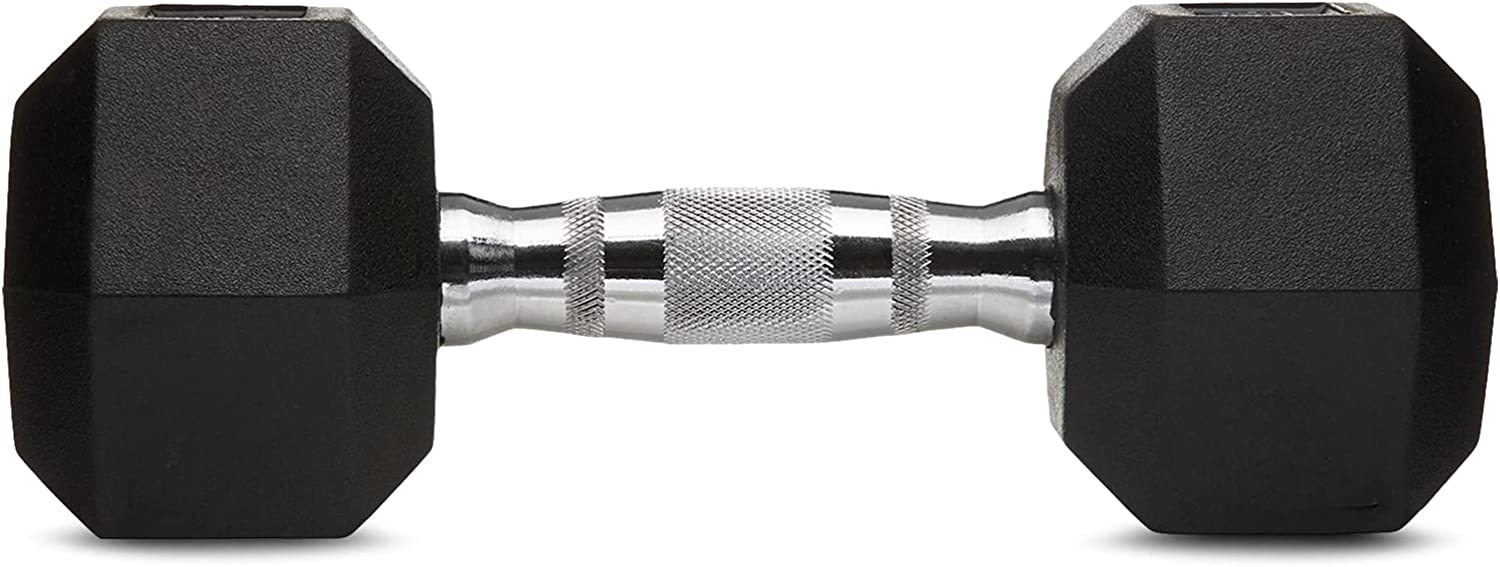 Amazon Basics Rubber Encased Hex Dumbbell Hand Weight