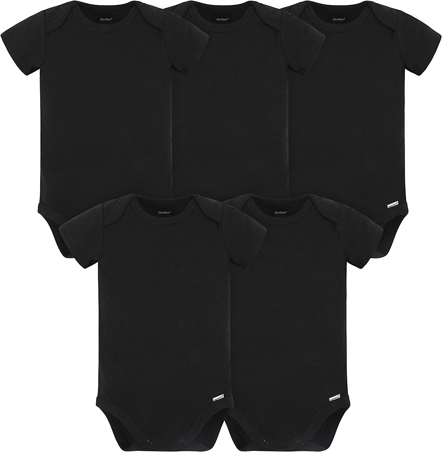 Gerber Unisex-Baby 5 Pack Onesies Multi-packs Bundle Interlock 180 Gsm