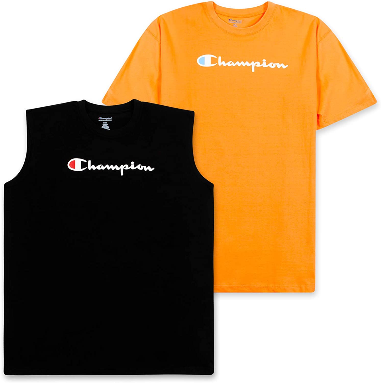 Champion Mens Big and Tall T Shirt, Crewneck Men Tees 2 Pack