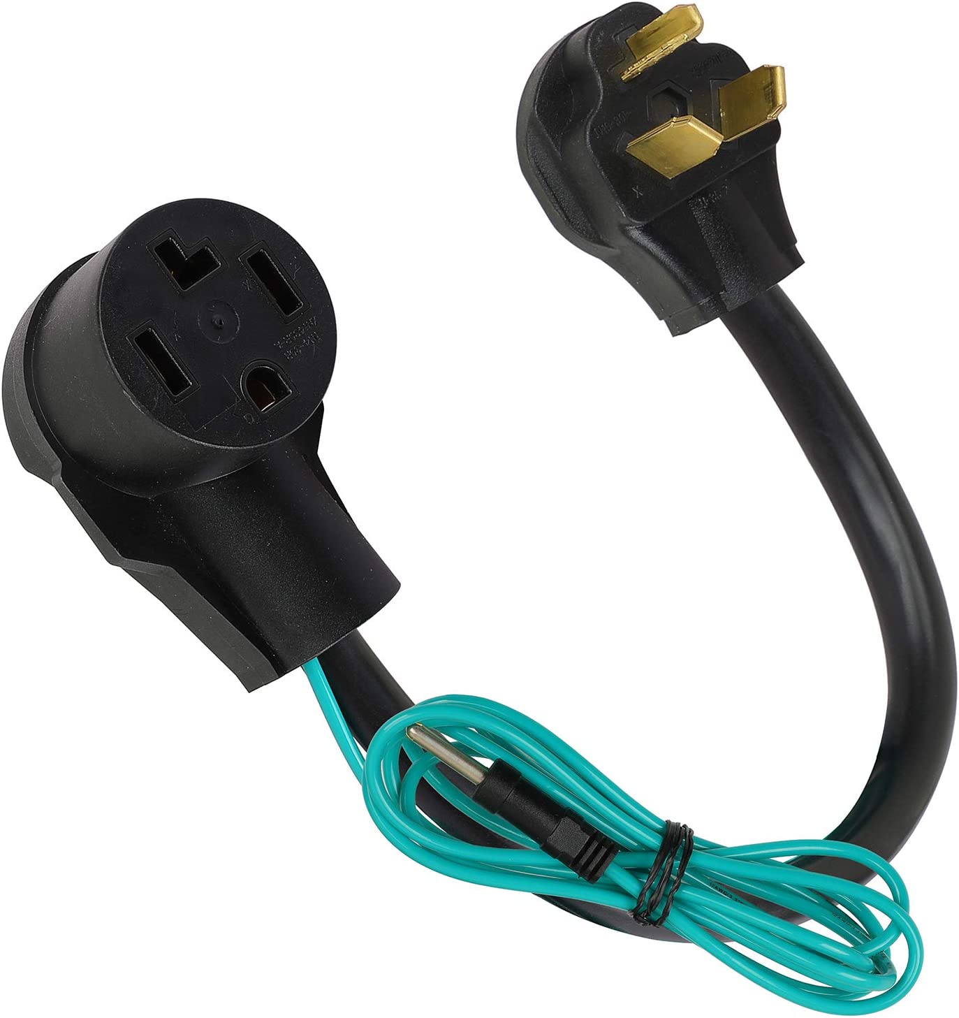 Dryer Plug Adapter 4 Prong to 3 Prong, Dryer Prong Adapter 4 to 3 Cord N10-30P to N14-30R, 1.5FT STW 10AWG/3 3 Prong Dryer Washer Cord, 30AMP, 250 Volt