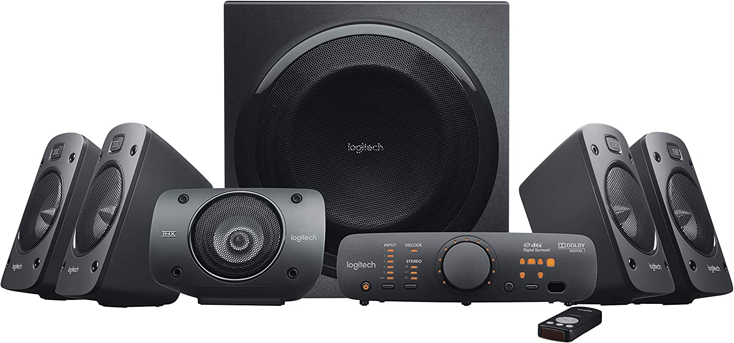Logitech Z906 5.1 Surround Sound Speaker System - THX, Dolby Digital and DTS Digital (Renewed)