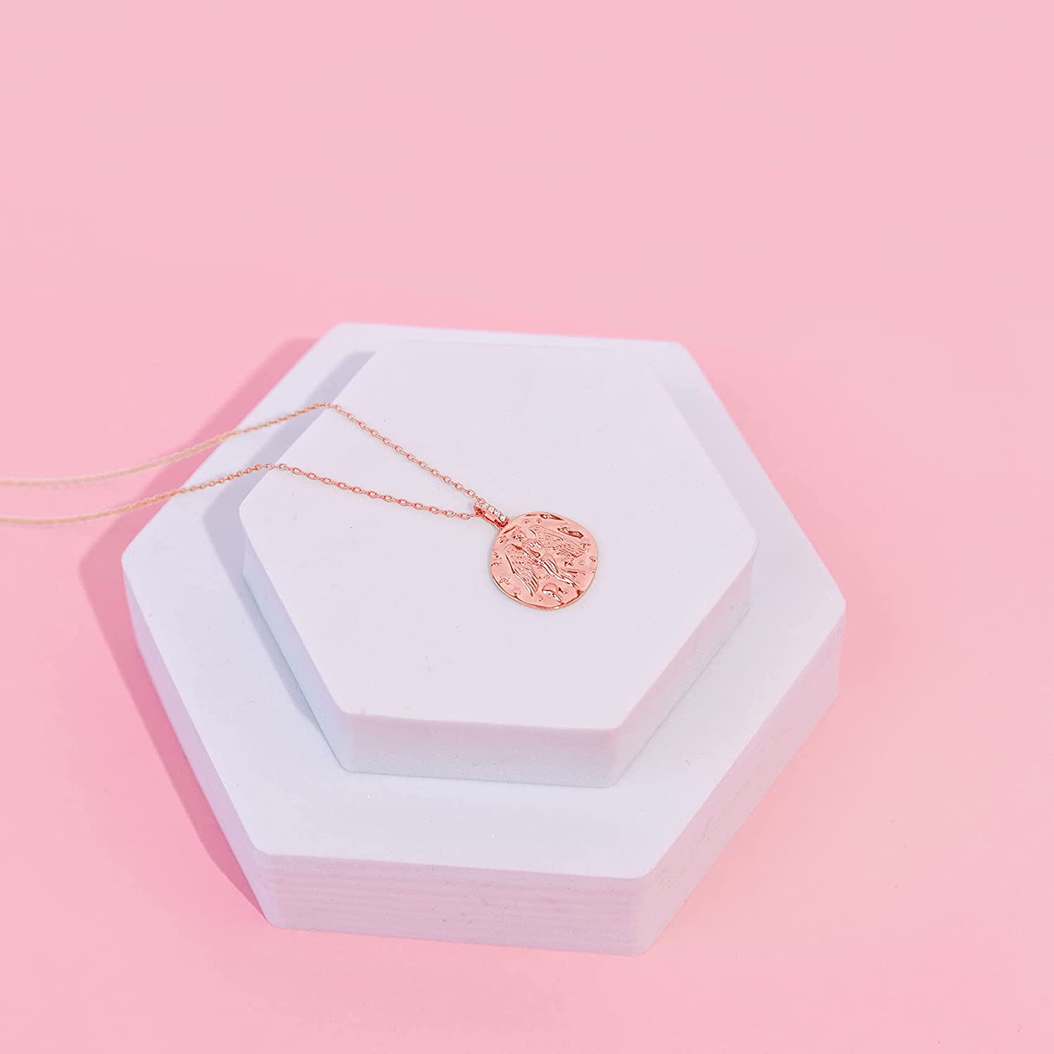 PAVOI 14K Gold Plated Engraved Coin Pendant | Byzantine Coin Necklace | Bohemian Necklace