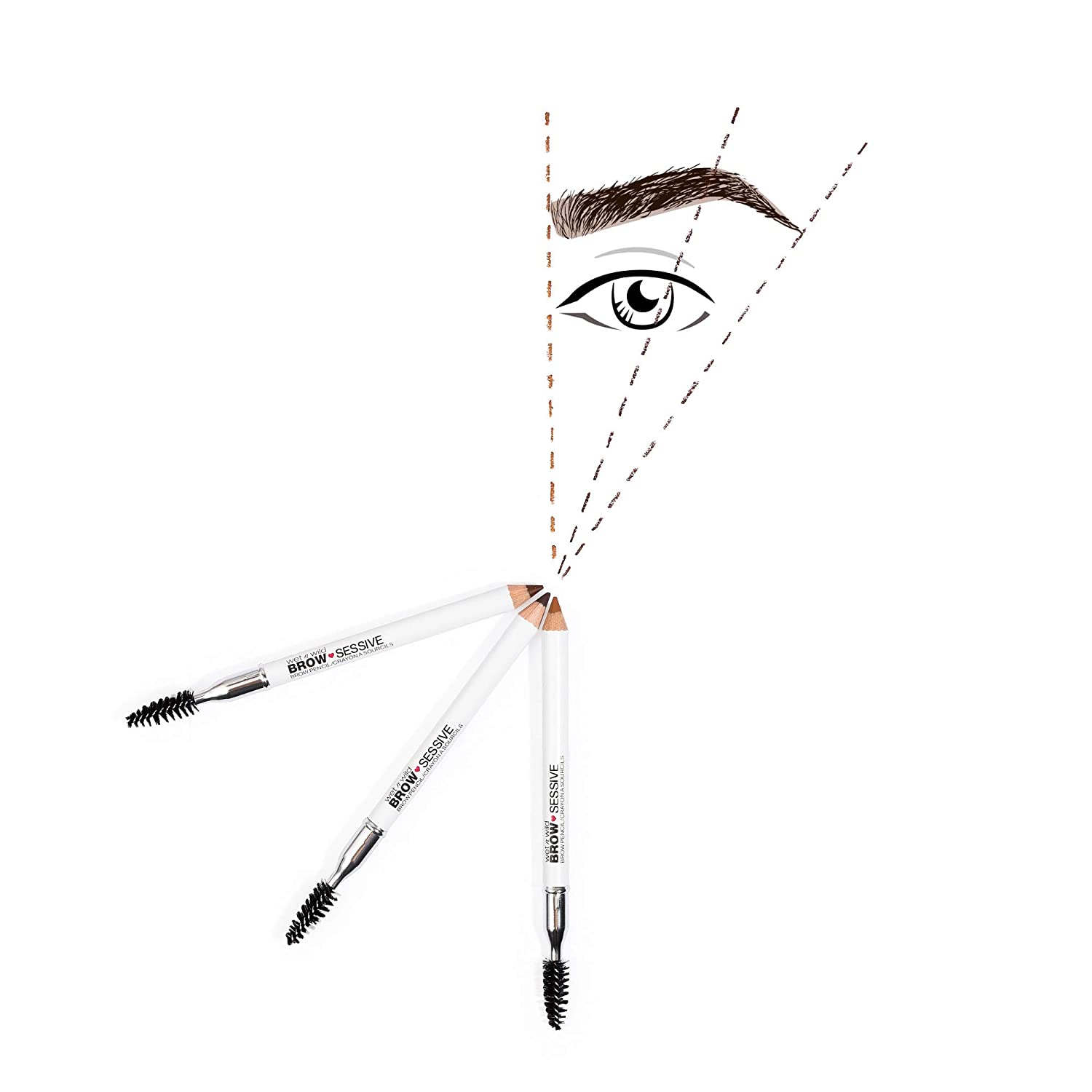Eyebrow Pencil By Wet n Wild Brow-Sessive Brow Makeup Pencil Liner Blending Brush, Precise, Fine Tip, Shapes, Defines, Fills, Dark Brown