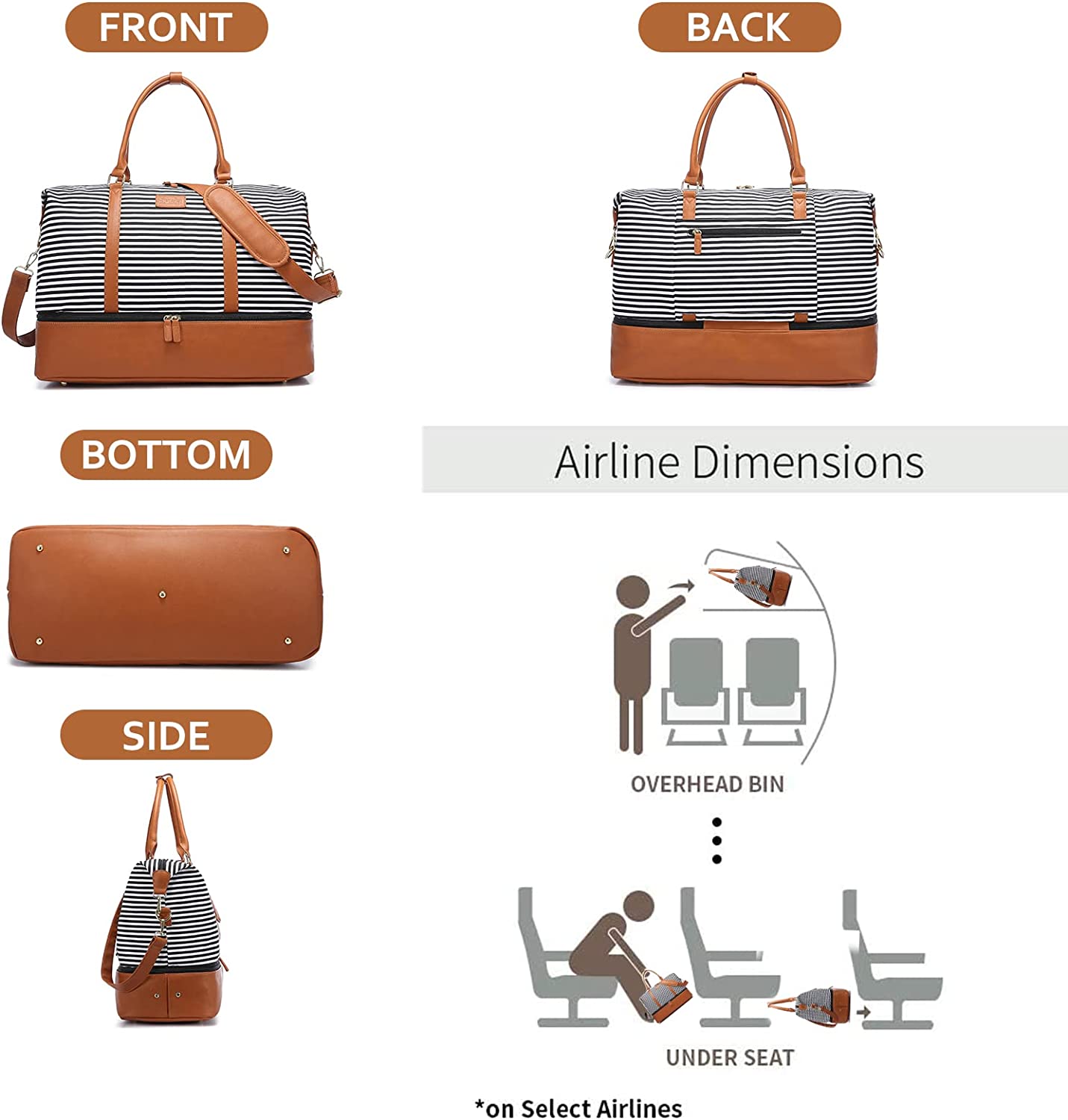 Sucipi Weekender Bags for Women Canvas Travel Duffel Bags with Shoe Compartment Overnight Bag Carry on Duffel Bag with Toiletry Bag for Travel Daily Use Hospital