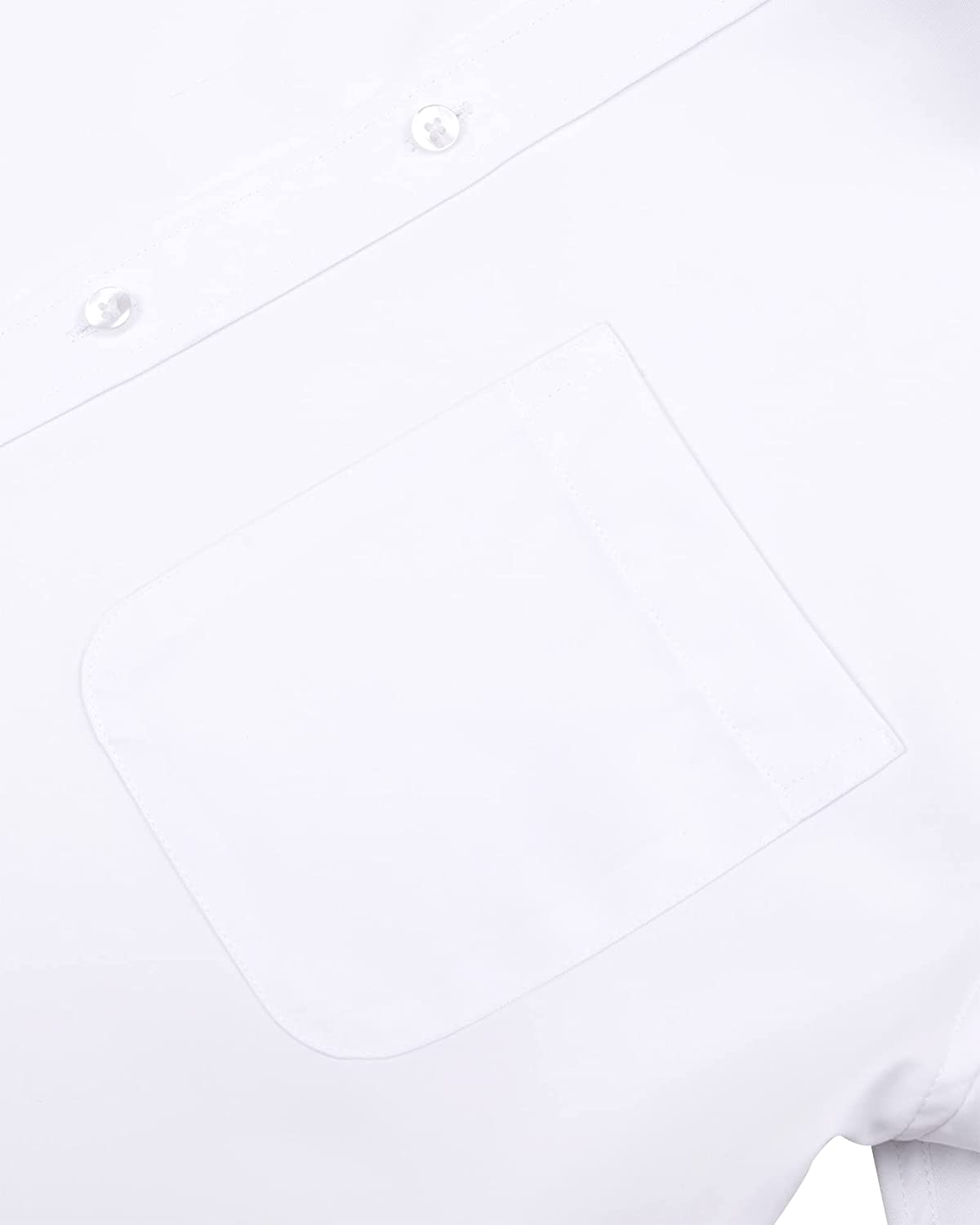 Alimens & Gentle Men's Dress Shirts Long Sleeve Stretch Wrinkle-Free Solid Formal Button Down Shirt with Pocket