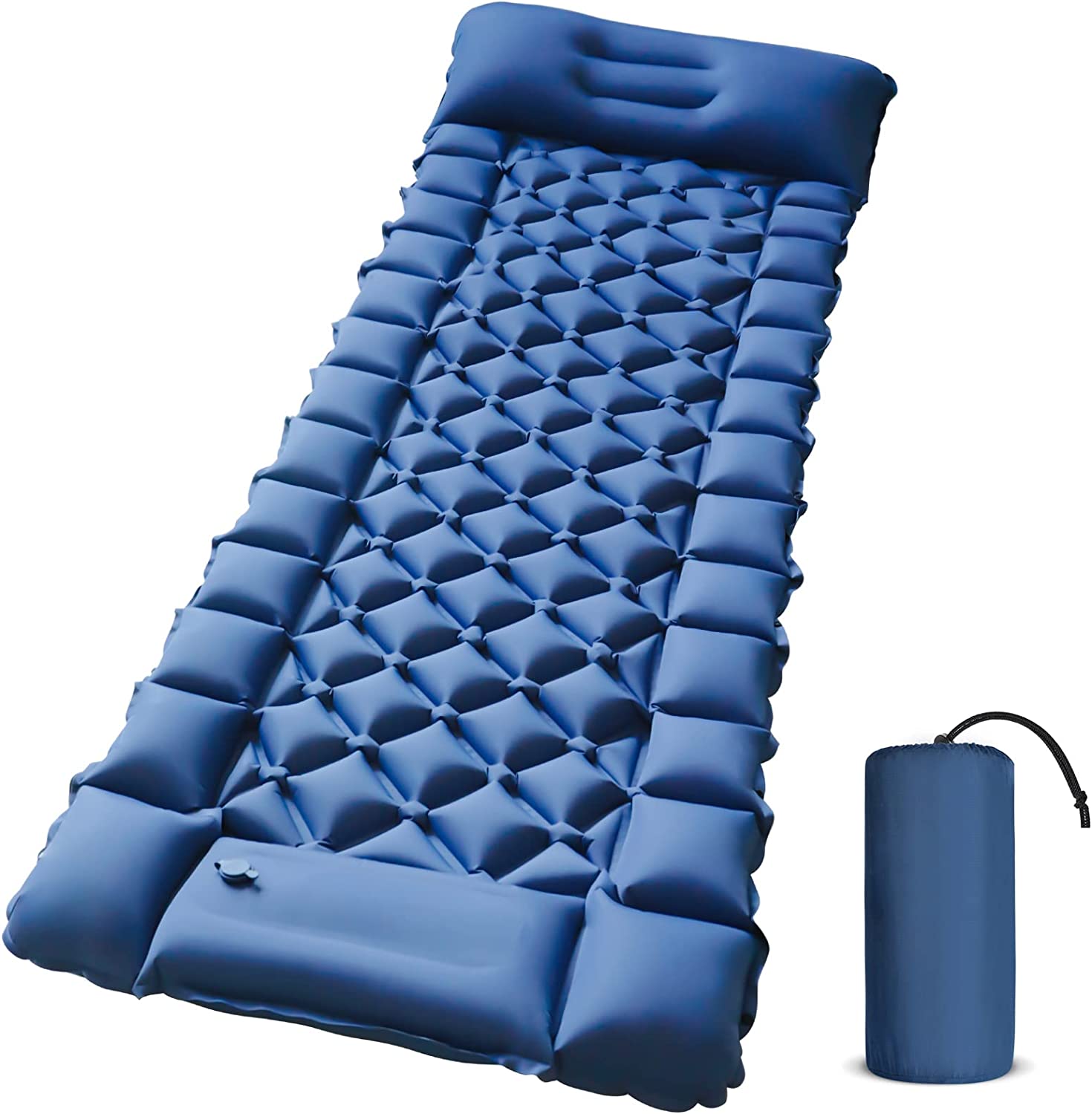 DEHUMI Sleeping Pad - Ultralight Inflatable Sleeping Mat with Built-in Foot Pump, Durable Compact Camping Air Mattress for Camping, Backpacking, Hiking