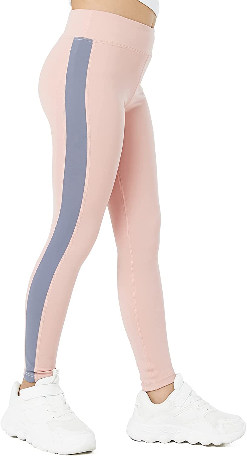 bababanana Youth Leggings for Girls' Mid-Rise Yoga Pants, Running Girls Leggings Gymnastics Workout Pants for Kids 5–16 Years