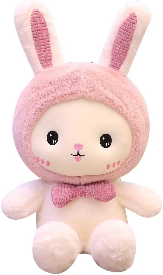 Pink Bunny Plush Stuffed Animal Pillow,Soft Hugging Pillow Bunny Plush Toys,Cute Rabbit Doll Throw Pillow with Wings,Gifts for Birthday, Valentine, Christmas (Pink,25cm)