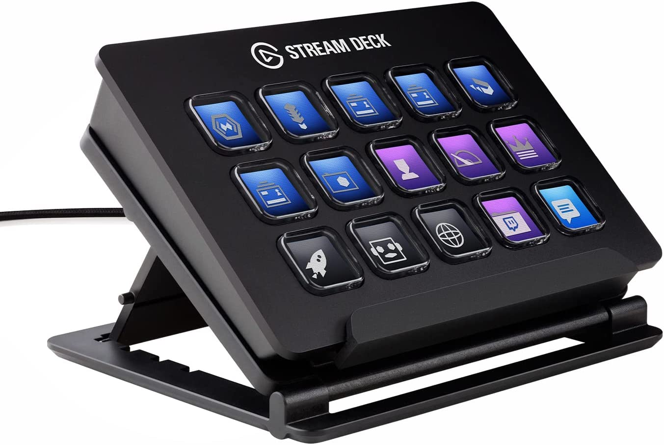 Elgato Stream Deck Classic - Live production controller with 15 customizable LCD keys and adjustable stand, trigger actions in OBS Studio, Streamlabs, Twitch, YouTube and more, works with PC/Mac