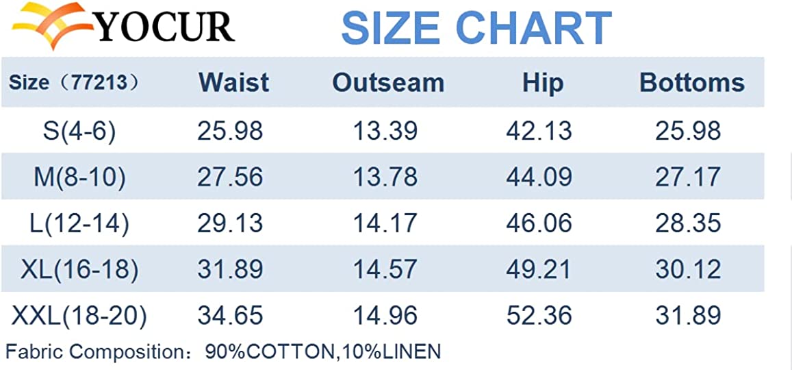 YOCUR Womens Lightweight Shorts Casual Baggy Trendy Short Pants Elastic Waist Drawstring Comfy Shorts