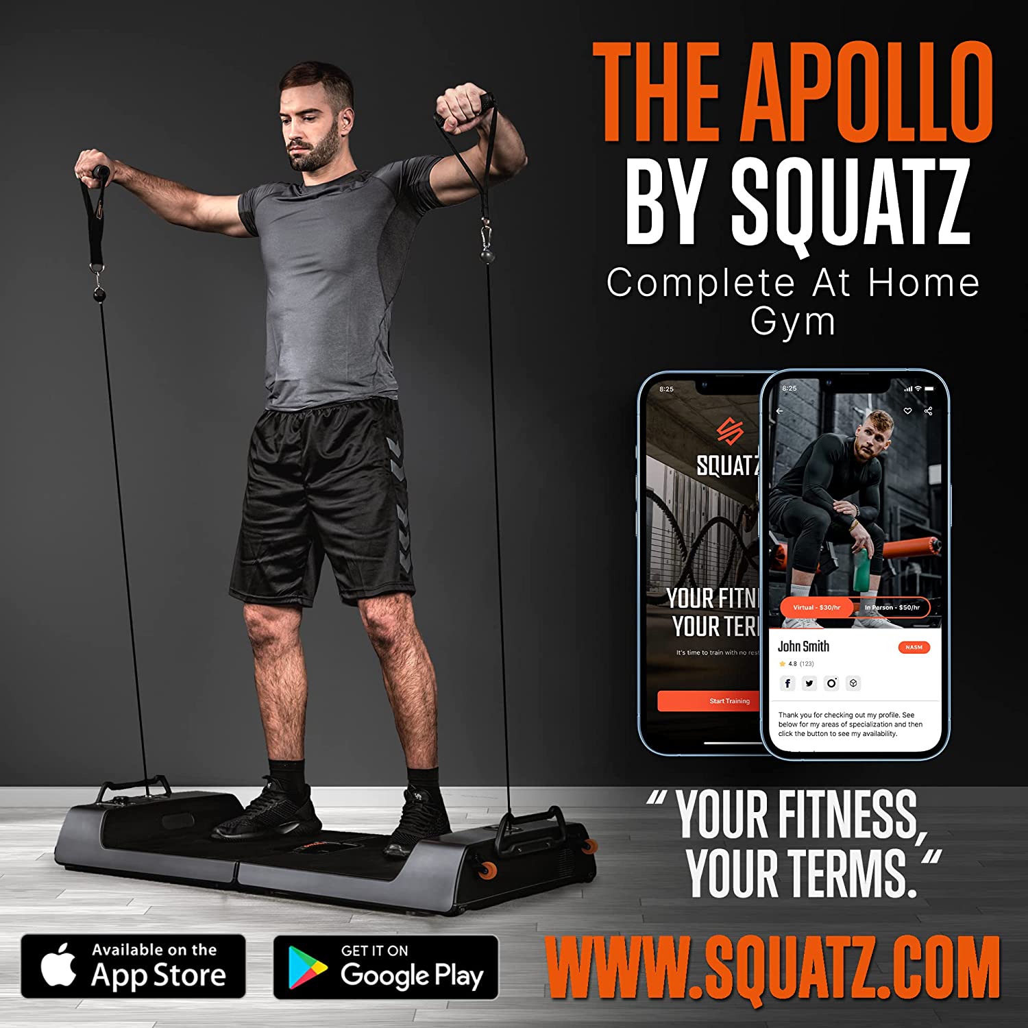 SQUATZ Pluto Fitness Board - Multifunctional Workout Device with Standard, Eccentric, and Isokinetic Training Modes, WiFi and Bluetooth Streaming, Home Gym Equipment for Full Body Workouts