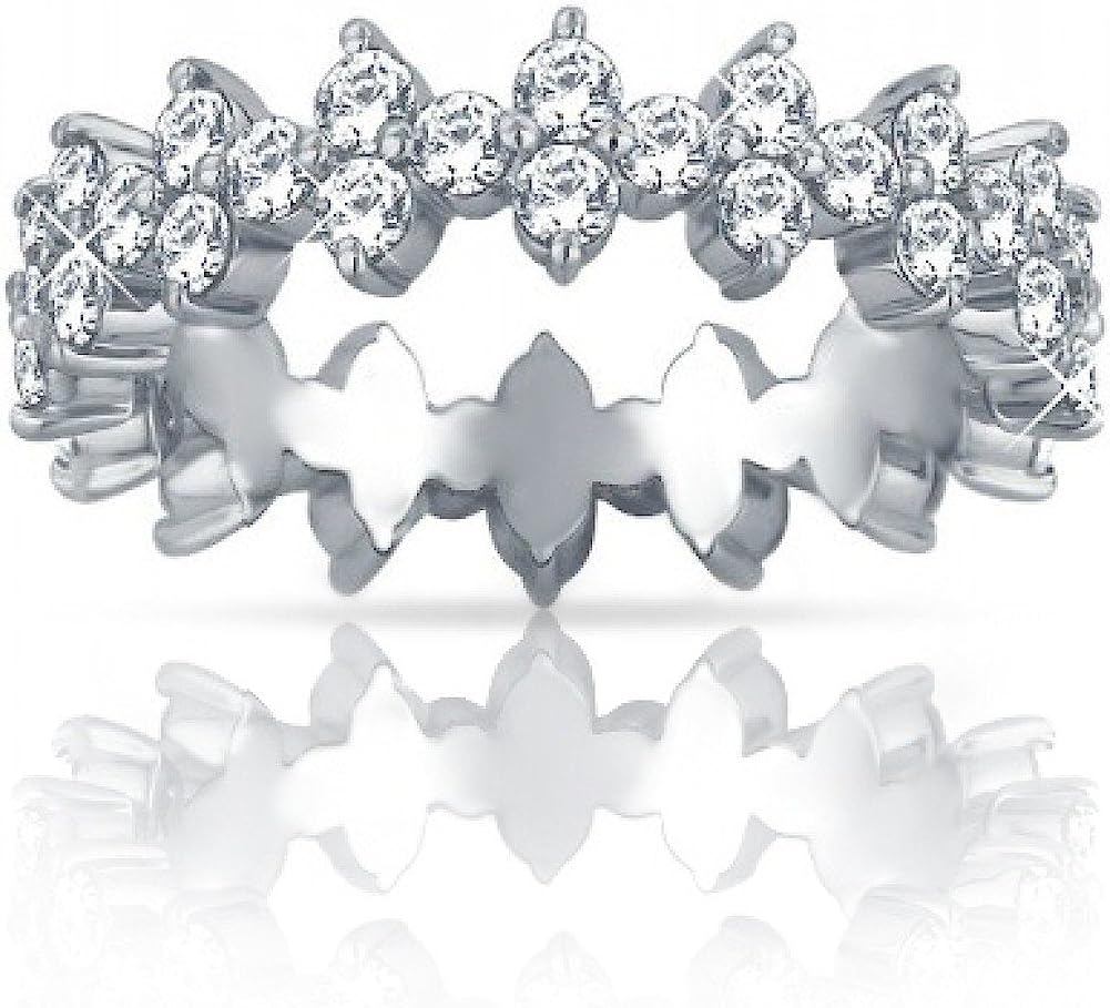 Madina Jewelry 2.00 ct Ladies Round Cut Diamond Eternity Wedding Band Ring in 18 kt White Gold